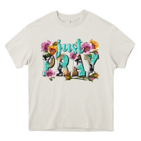 Cream just pray Heavy Core Tee - texasbilliewilder