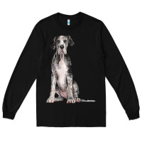 Black Great Dane Dog Long Sleeve Tee - LillyAllenDesigns