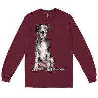 Burgundy Great Dane Dog Long Sleeve Tee - LillyAllenDesigns