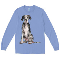 Colony Blue Great Dane Dog Long Sleeve Tee - LillyAllenDesigns