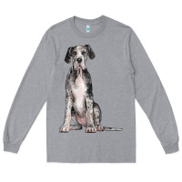 Heather Grey Great Dane Dog Long Sleeve Tee - LillyAllenDesigns