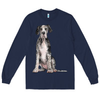 Navy Great Dane Dog Long Sleeve Tee - LillyAllenDesigns