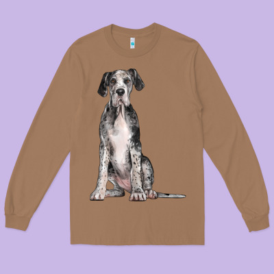 Great Dane Dog Long Sleeve Tee Designed By Lillyallendesigns