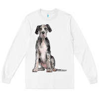 White Great Dane Dog Long Sleeve Tee - LillyAllenDesigns