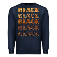 Navy typography variations in animal and glitter textur Premium Sweatshirt - LillyAllenDesigns