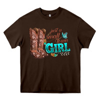 Chocolate Brown justas malltown girlie Heavy Core Tee - texasbilliewilder