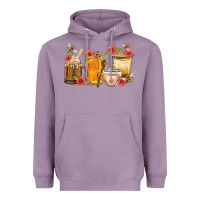 Lavender Honey And Bee With Flower Coffee Cup Heavyweight Hoodie - BundleAndBundleShop