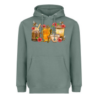 Sage Honey And Bee With Flower Coffee Cup Heavyweight Hoodie - BundleAndBundleShop