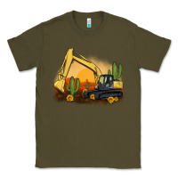 Army Green excavator cactus sunflower sunset Classic Tee - Artiststas