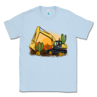 Dusty Blue excavator cactus sunflower sunset Classic Tee - Artiststas
