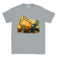 Heather Grey excavator cactus sunflower sunset Classic Tee - Artiststas
