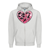 Dove Grey dinosaur valentine heart Zipper Hoodie - MaliasSmallBusiness