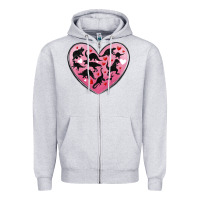 Heather Grey dinosaur valentine heart Zipper Hoodie - MaliasSmallBusiness