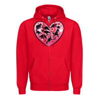 Red dinosaur valentine heart Zipper Hoodie - MaliasSmallBusiness