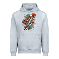 Heather Grey Football lightning bolt leopard Urban Hoodie - HowdyJamesFarm