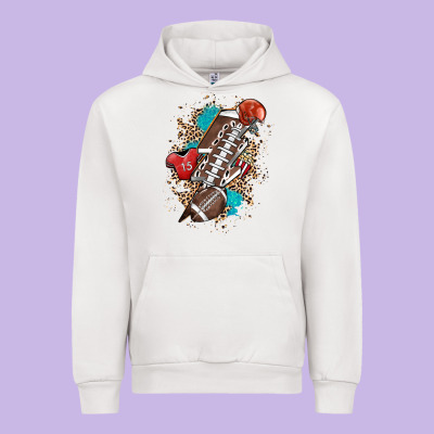 Football Lightning Bolt Leopard Urban Hoodie Designed By Howdyjamesfarm