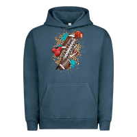 Pigment Midnight Navy Football lightning bolt leopard Urban Hoodie - HowdyJamesFarm