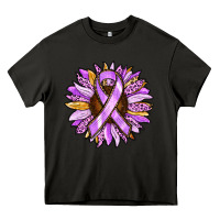 Asphalt Cancer Awareness Sunflower Heavy Core Tee - RanaPortraitStore