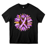 Black Cancer Awareness Sunflower Heavy Core Tee - RanaPortraitStore