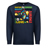 Navy name puzzle ribbon of inspiration Premium Sweatshirt - LillyAllenDesigns