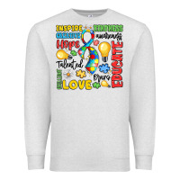 Oatmeal Heather name puzzle ribbon of inspiration Premium Sweatshirt - LillyAllenDesigns
