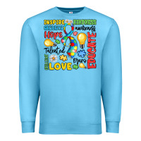 Ocean Blue name puzzle ribbon of inspiration Premium Sweatshirt - LillyAllenDesigns