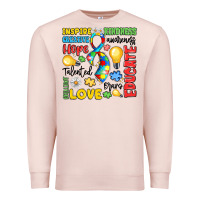 Pale Pink name puzzle ribbon of inspiration Premium Sweatshirt - LillyAllenDesigns