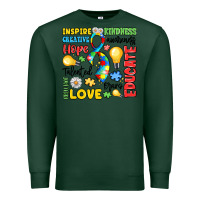 Sports Green name puzzle ribbon of inspiration Premium Sweatshirt - LillyAllenDesigns