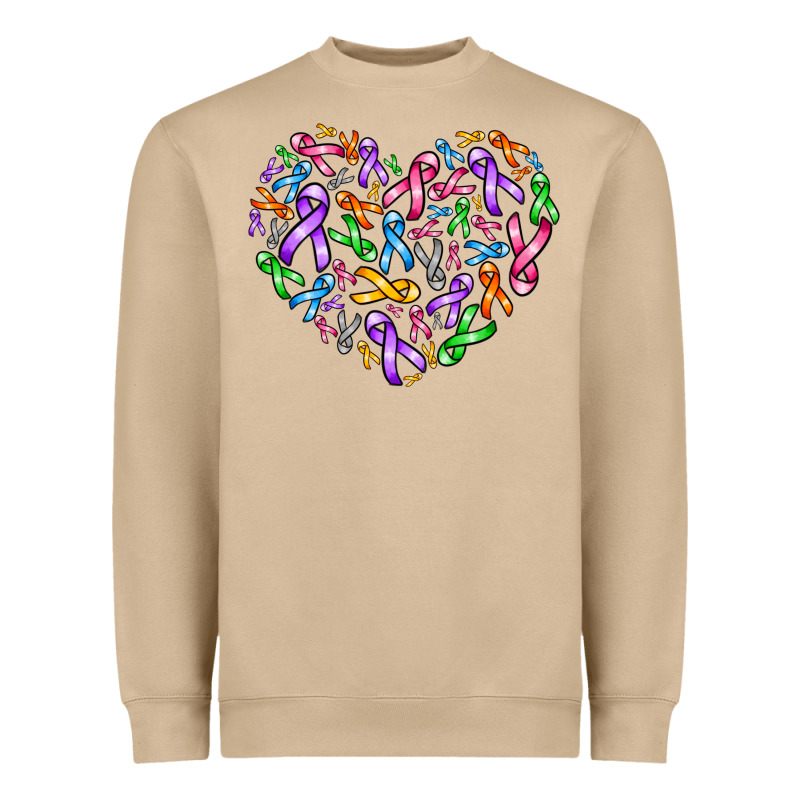 Cancer Ribbon Heart Heavyweight Sweatshirt by AdoDesignShop | Teevron