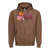 Chestnut it's fine i'm fine everything's freakin' fine Zipper Hoodie - MaliasSmallBusiness