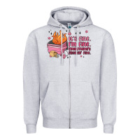 Heather Grey it's fine i'm fine everything's freakin' fine Zipper Hoodie - MaliasSmallBusiness