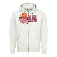 Oatmeal Heather it's fine i'm fine everything's freakin' fine Zipper Hoodie - MaliasSmallBusiness
