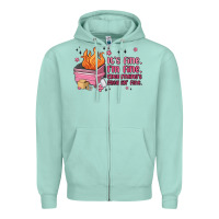 Seafoam it's fine i'm fine everything's freakin' fine Zipper Hoodie - MaliasSmallBusiness