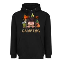 Black Camping Braid Hair Woman With Fire Bbs Heavyweight Hoodie - BundleAndBundleShop
