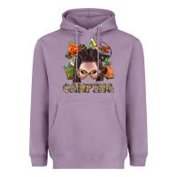 Lavender Camping Braid Hair Woman With Fire Bbs Heavyweight Hoodie - BundleAndBundleShop