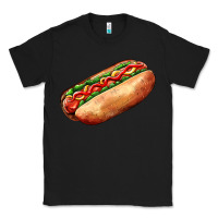 Black American hot dog Classic Tee - AdoDesignShop