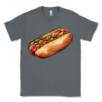 Charcoal Heather American hot dog Classic Tee - AdoDesignShop