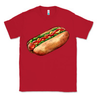 Red American hot dog Classic Tee - AdoDesignShop