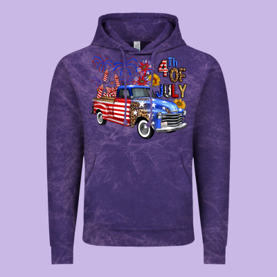 Western Truck Fourth Of July America Vintage Hoodie Designed By Fadigitalartstudio