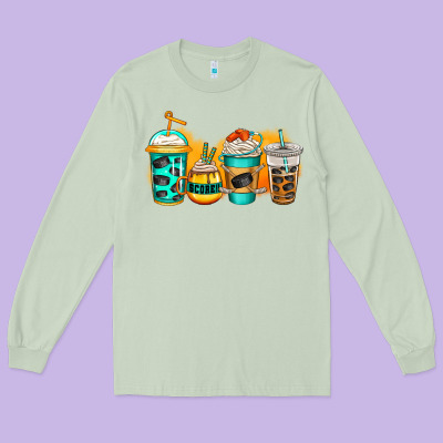 Ice Hockey Coffee Long Sleeve Tee Designed By Jasminsmagicworld