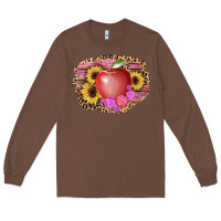 Chestnut apple sunflower back to school background Long Sleeve Tee - AdoDesignShop