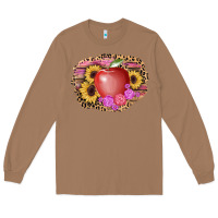 Toasted Coconut apple sunflower back to school background Long Sleeve Tee - AdoDesignShop