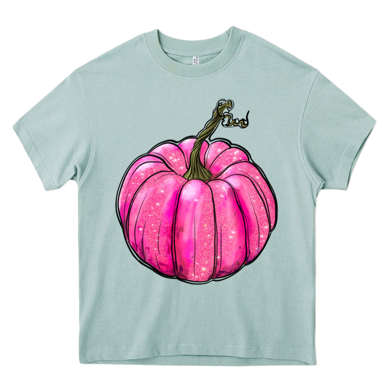 Breast Cancer Awareness Pink Pumpkin Heavy Core Tee by RanaPortraitStore | Teevron