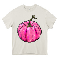 Cream Breast Cancer Awareness Pink Pumpkin Heavy Core Tee - RanaPortraitStore
