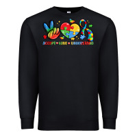 Black accept love understand Premium Sweatshirt - LillyAllenDesigns