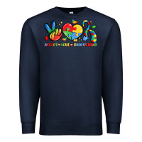 Navy accept love understand Premium Sweatshirt - LillyAllenDesigns