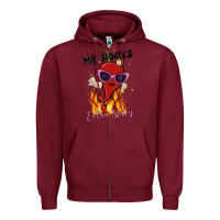 Burgundy i prefer my books extra spicy Zipper Hoodie - MaliasSmallBusiness