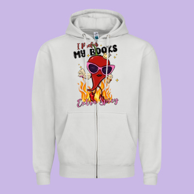 I Prefer My Books Extra Spicy Zipper Hoodie Designed By Maliassmallbusiness