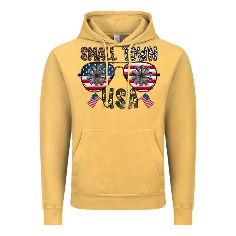 Small Town Usa Vintage Hoodie by CowhideDigitalArt | Teevron
