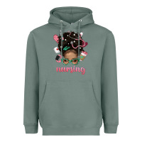 Sage Afro Messy Bun Nursing Bbs Heavyweight Hoodie - BundleAndBundleShop